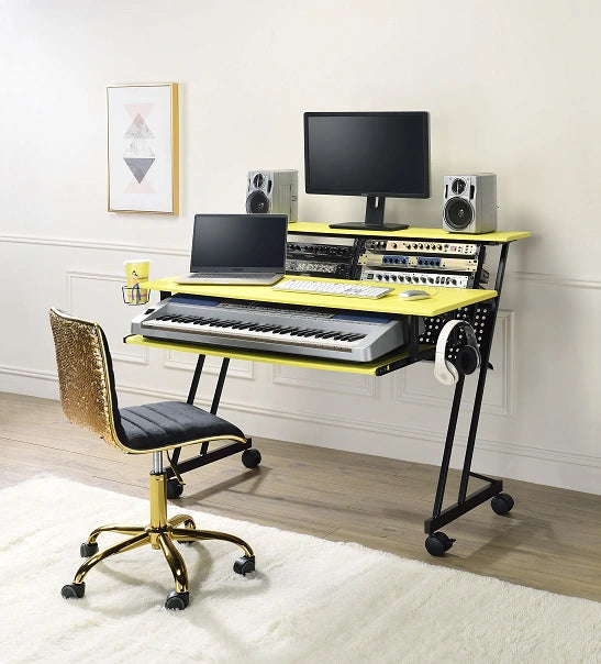 Escritorio de ordenador Suitor amarillo y negro