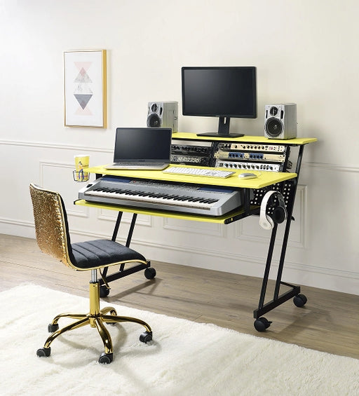 Escritorio de ordenador Suitor amarillo y negro