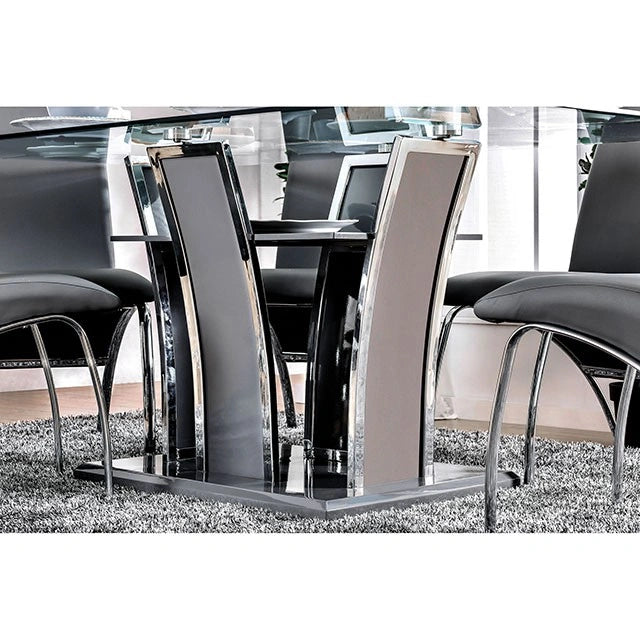 Mesa de comedor Glenview I gris/cromo