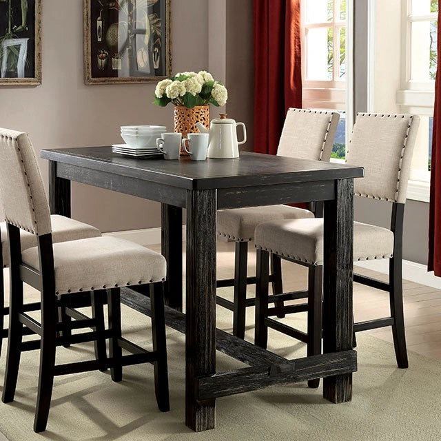 Mesa Sania III Antiguo Negro de 60" de altura de mostrador
