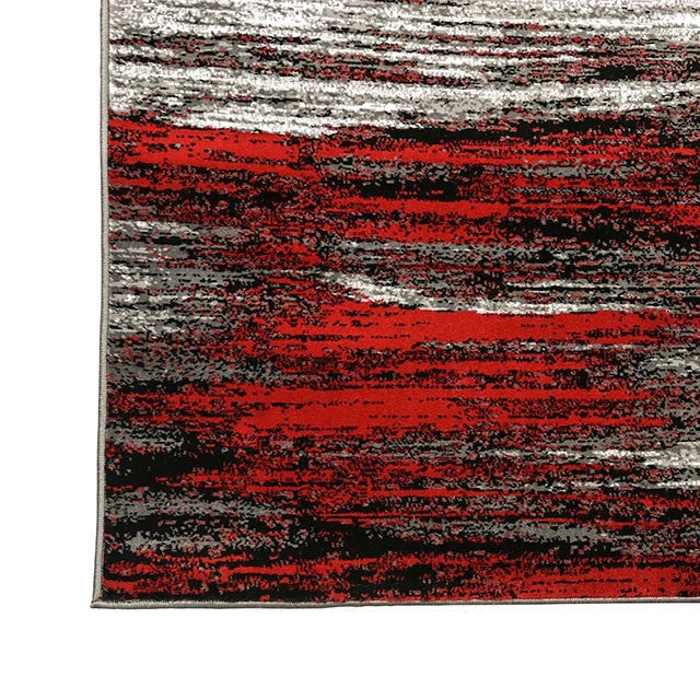 Alfombra de área Sivas Gris/Roja de 2,4 m x 3 m