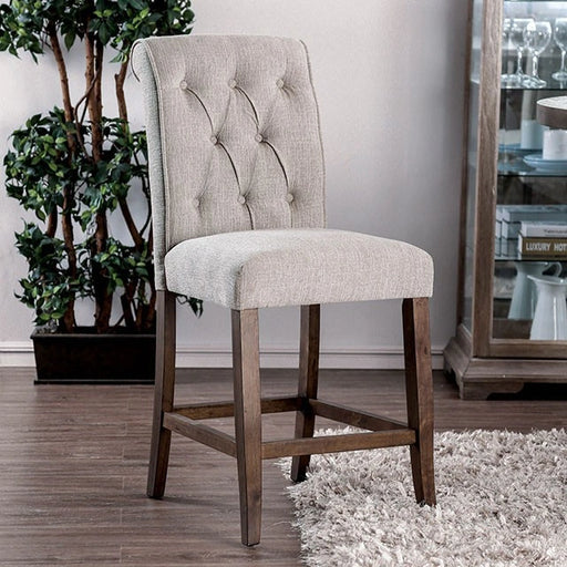 Sania III Silla de Altura de Mostrador Beige/Roble Rústico (2/Caja)