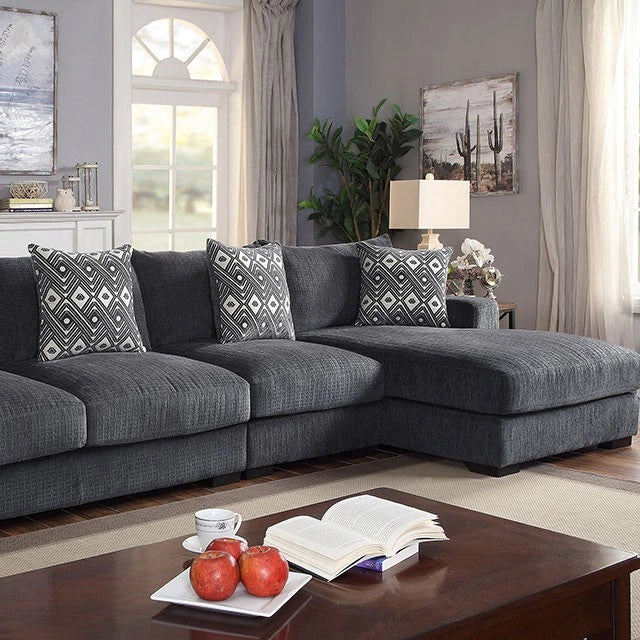Seccional grande Kaylee en L con chaise derecho