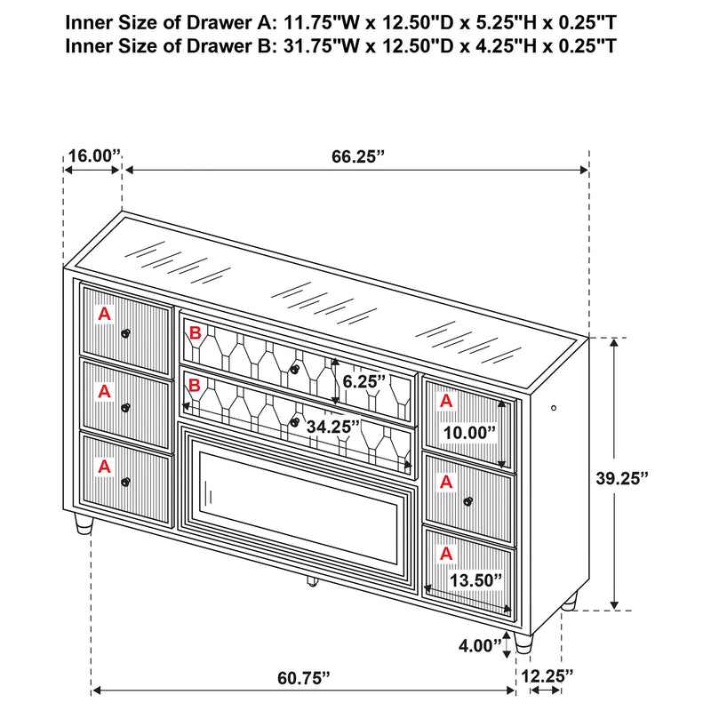 Lorient LED Flame Box Dresser
