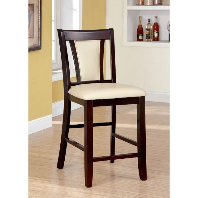 Silla Brent II color cerezo oscuro/marfil altura mostrador (2/caja)