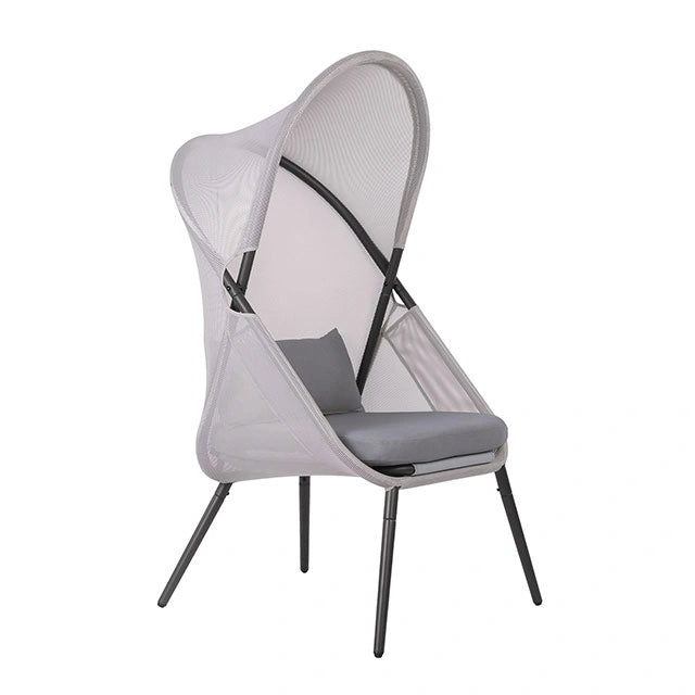 Silla plegable Alverta gris y negra (2/caja)