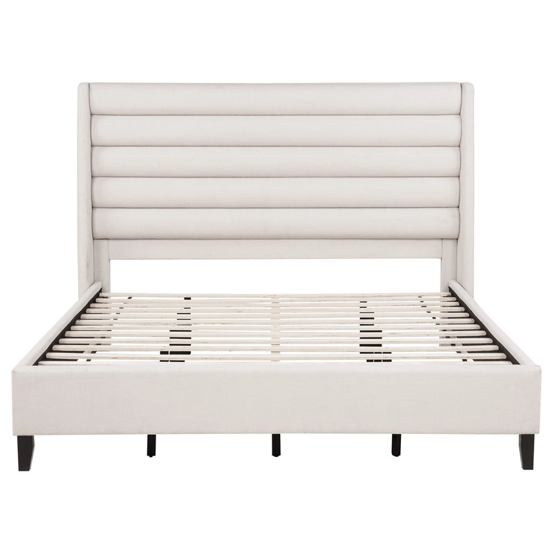 Leslie Upholstered Wingback Platform Bed