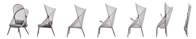 Silla plegable Alverta gris y negra (2/caja)