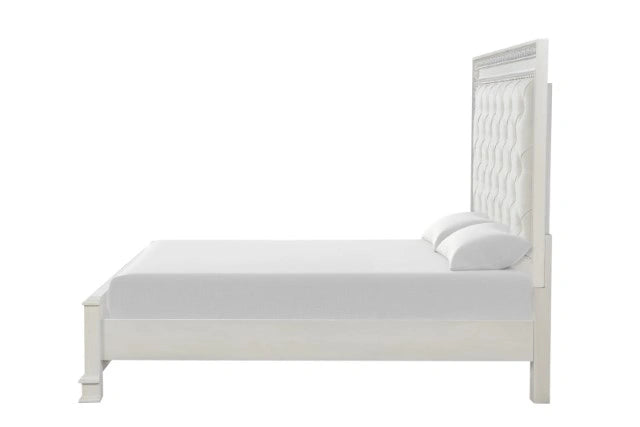 Stella Mia Cama Matrimonial y Cama Queen Blanca y Blanca