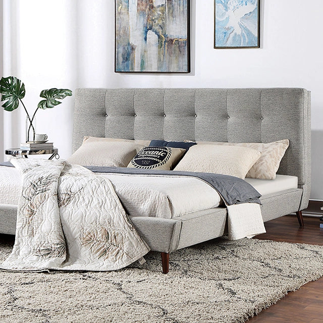 Cama LEOMIN California King, King, Matrimonial y Queen, Gris