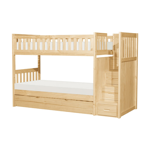 Bartly Twin/Twin Step Bunk Bed With Twin Trundle