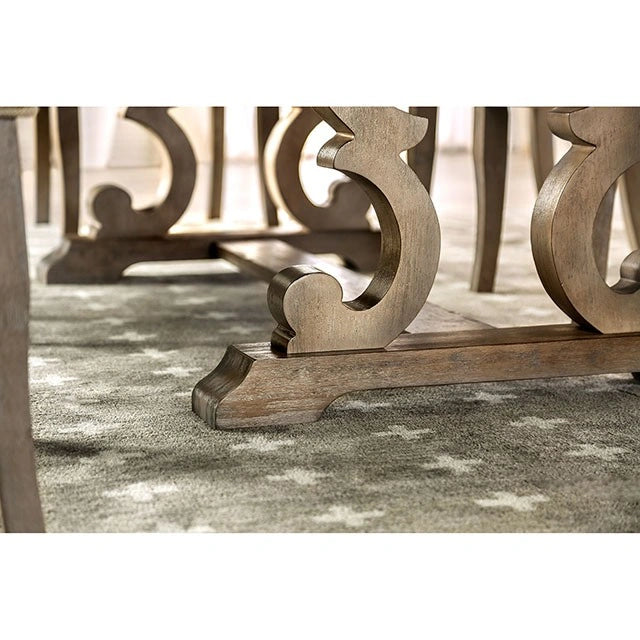 Mesa de comedor rústica Patience en tono natural
