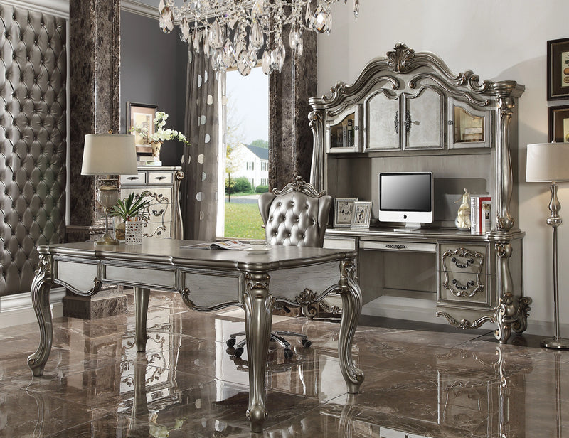 Escritorio y vitrina para computadora Versailles Antique Platinum