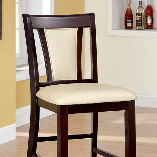 Silla Brent II color cerezo oscuro/marfil altura mostrador (2/caja)