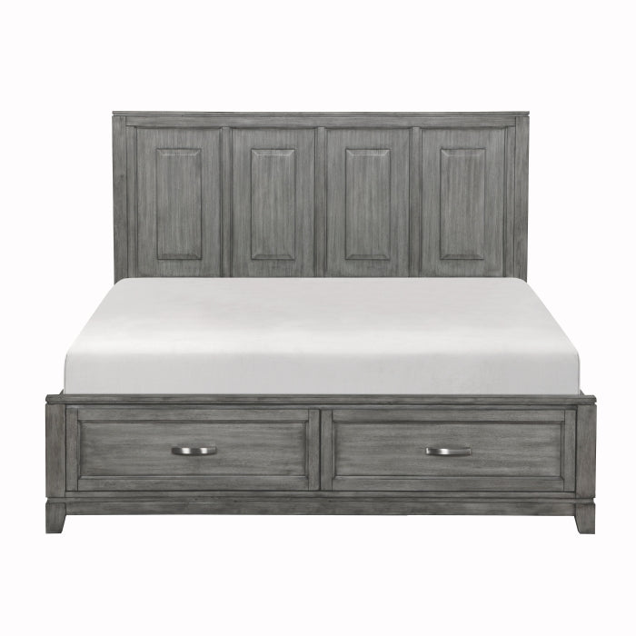Cama de plataforma Eastern King Garretson (3) con almacenamiento en el piecero