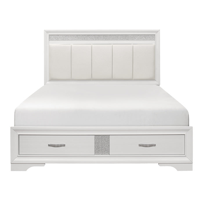 Cama de plataforma Luster (3) California King con cajones de almacenamiento en la base