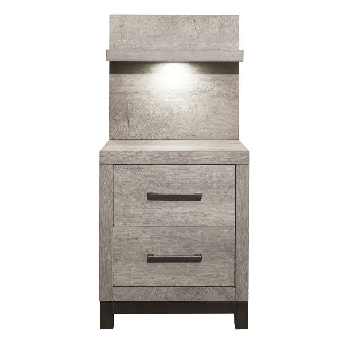1577-4P-Bedroom (2) Night Stand with Wall Panel