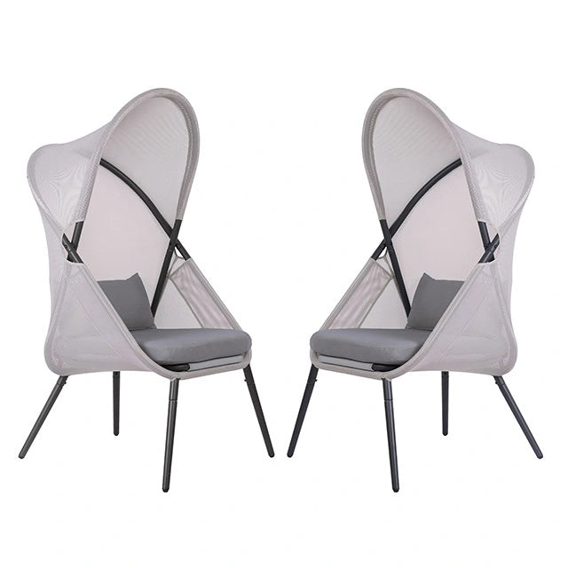 Silla plegable Alverta gris y negra (2/caja)