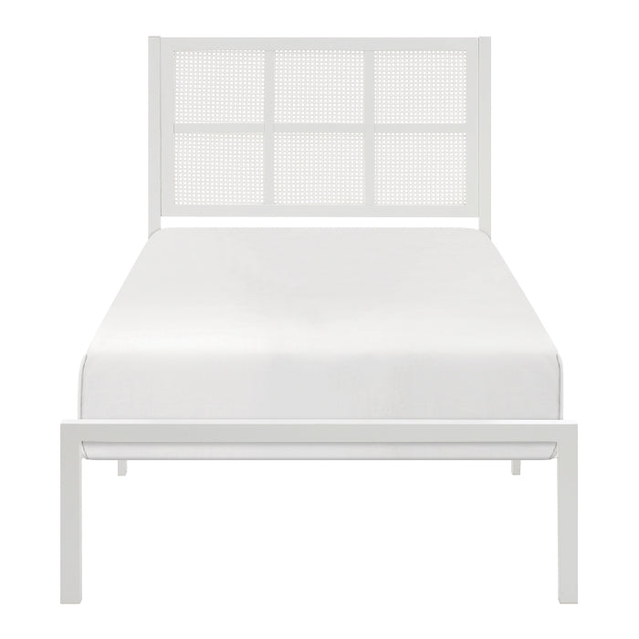 1635WHT-1-Cama de Plataforma Individual para Jóvenes