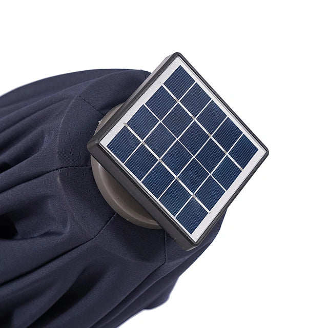مظلة Nuti مستديرة مقاس 10 قدم بإضاءة LED + قاعدة كبيرة 37 بوصة