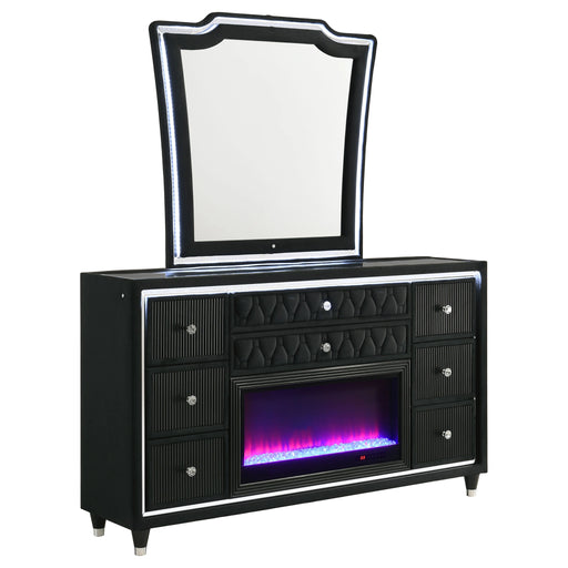 Lorient LED Flame Box Dresser with Mirror