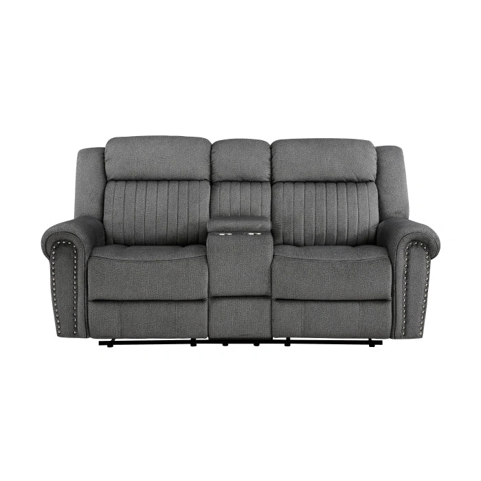 9204CC-2 - كنبة بمقعدين للاسترخاء مع كونسول وسطي