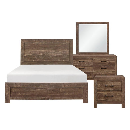 Juego de cama Corbin de 4 y 5 piezas, marrón y gris