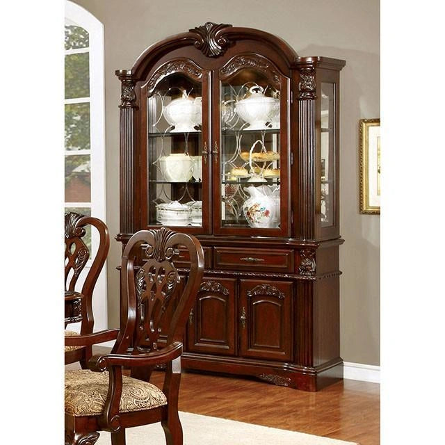 Mesa de comedor ELANA de cerezo marrón con extensión de mariposa de 18 pulgadas