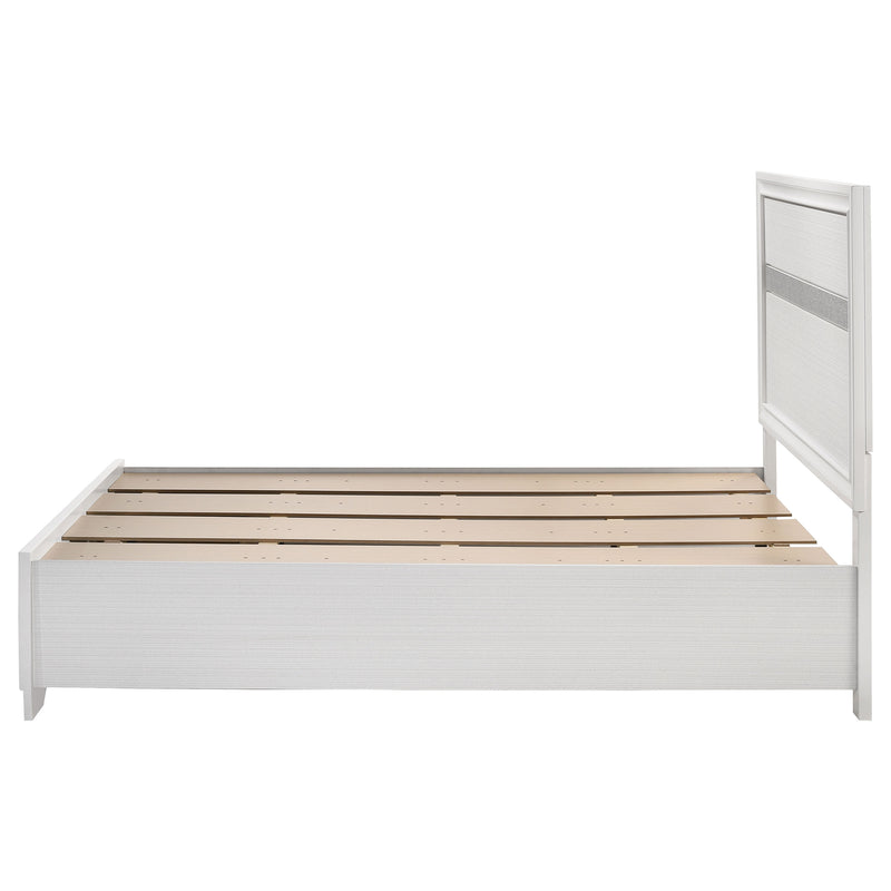 Cama con plataforma y almacenamiento Miranda Panel