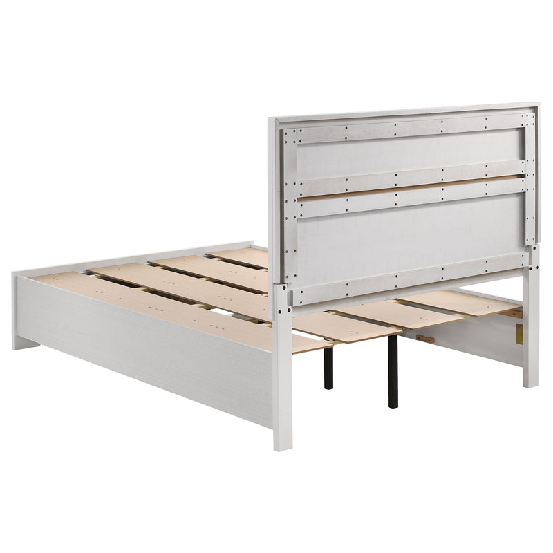 Cama con plataforma y almacenamiento Miranda Panel