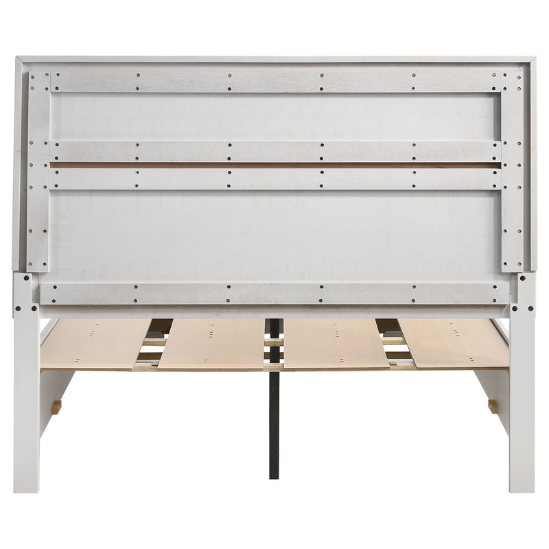 Cama con plataforma y almacenamiento Miranda Panel