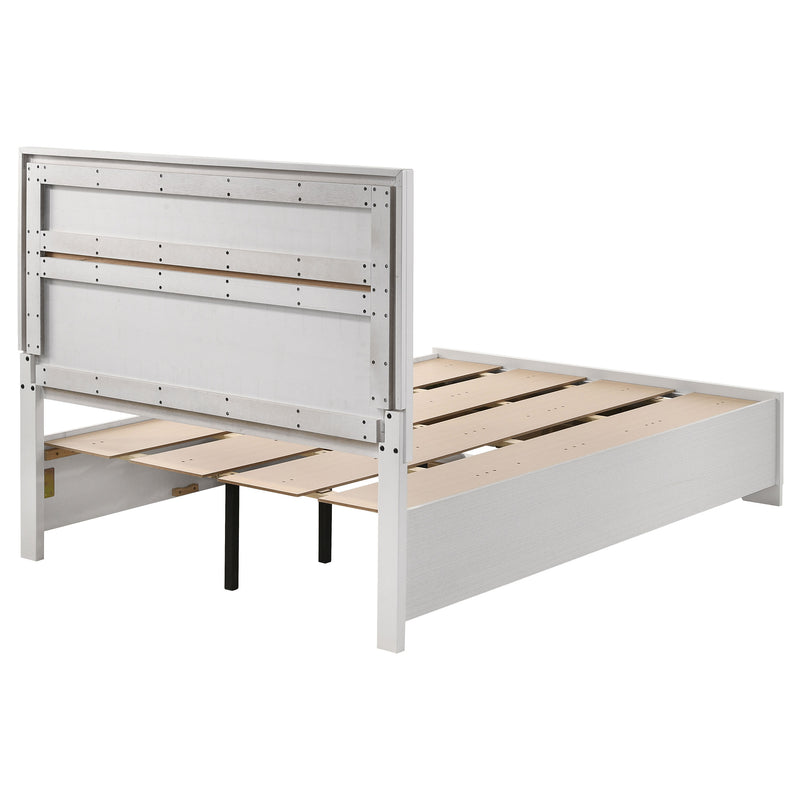 Cama con plataforma y almacenamiento Miranda Panel