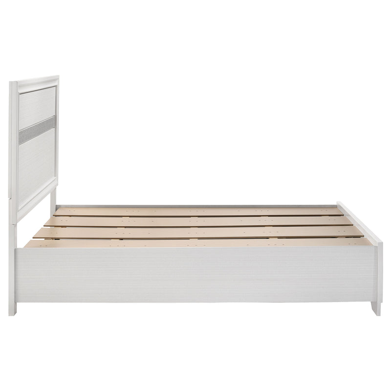 Cama con plataforma y almacenamiento Miranda Panel