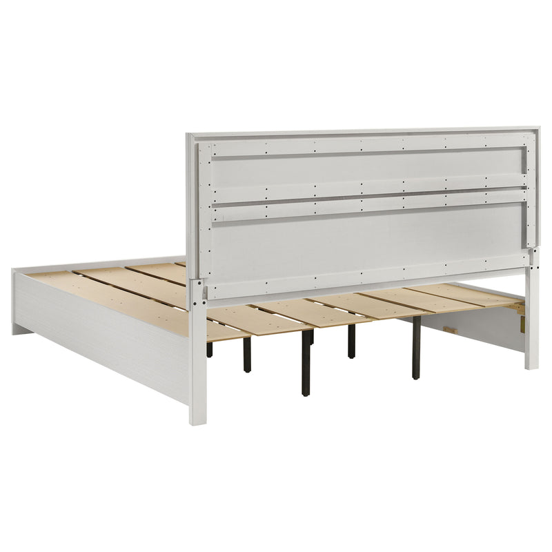 Cama con plataforma y almacenamiento Miranda Panel