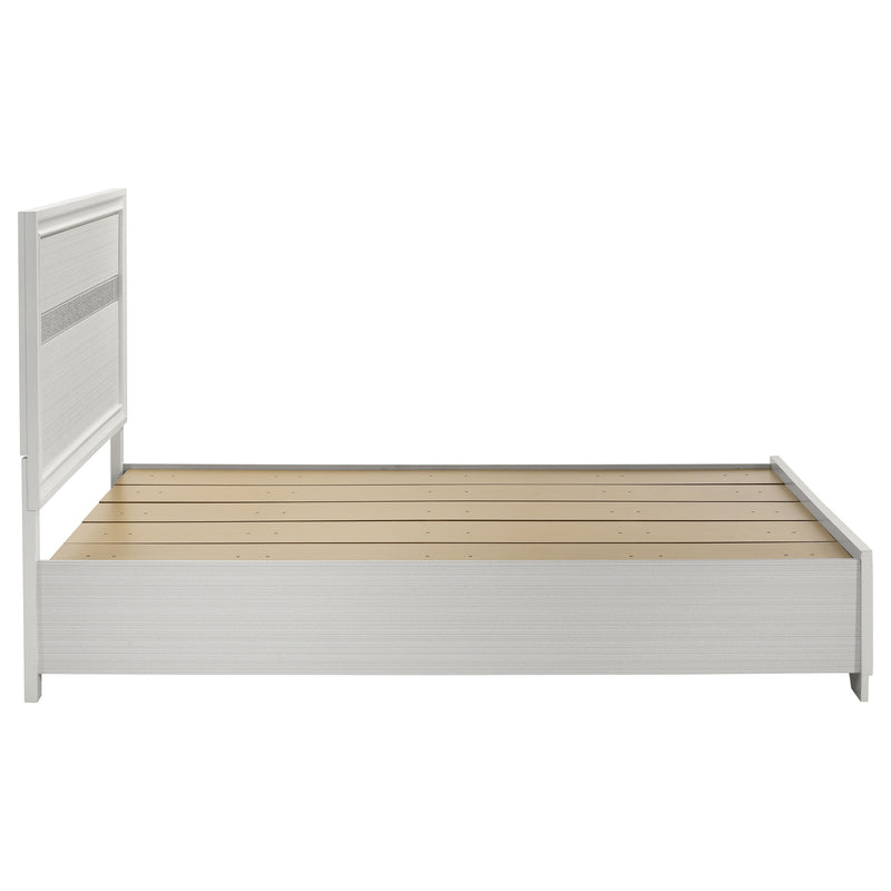 Cama con plataforma y almacenamiento Miranda Panel