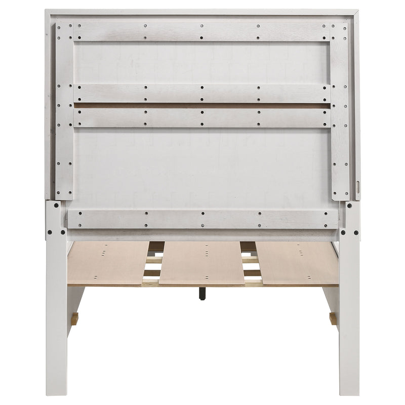 Cama con plataforma y almacenamiento Miranda Panel