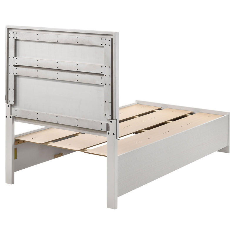Cama con plataforma y almacenamiento Miranda Panel