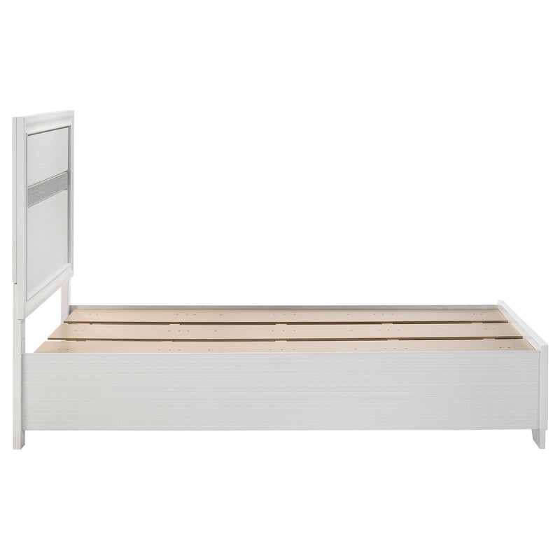 Cama con plataforma y almacenamiento Miranda Panel