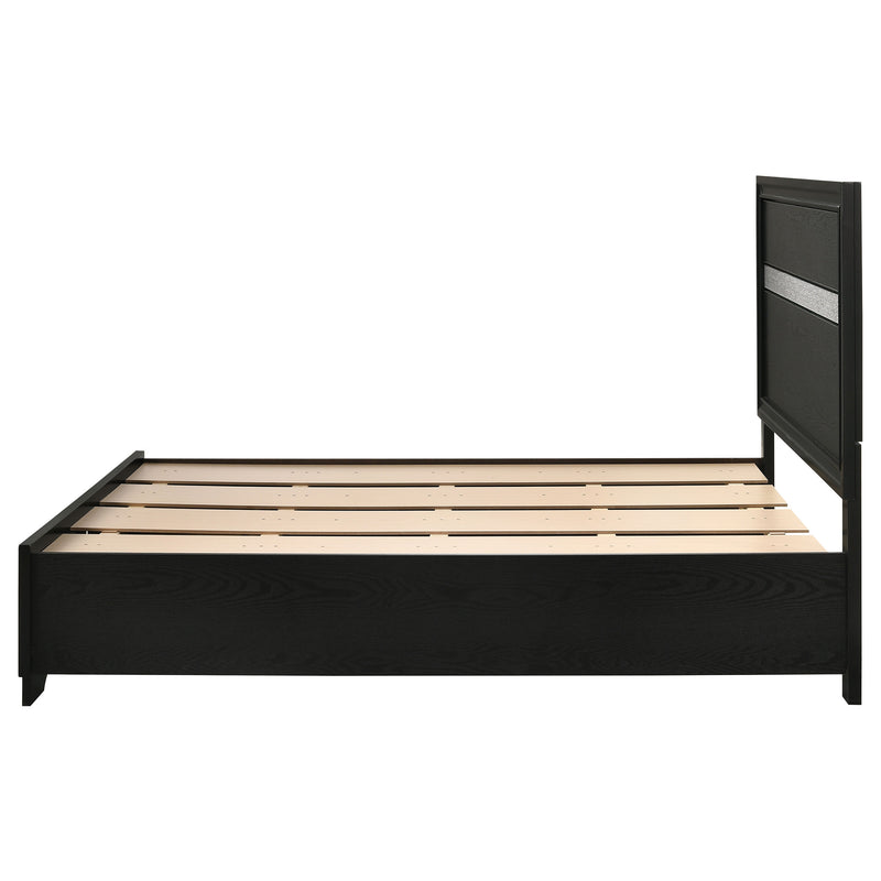 Cama con plataforma y almacenamiento Miranda Panel