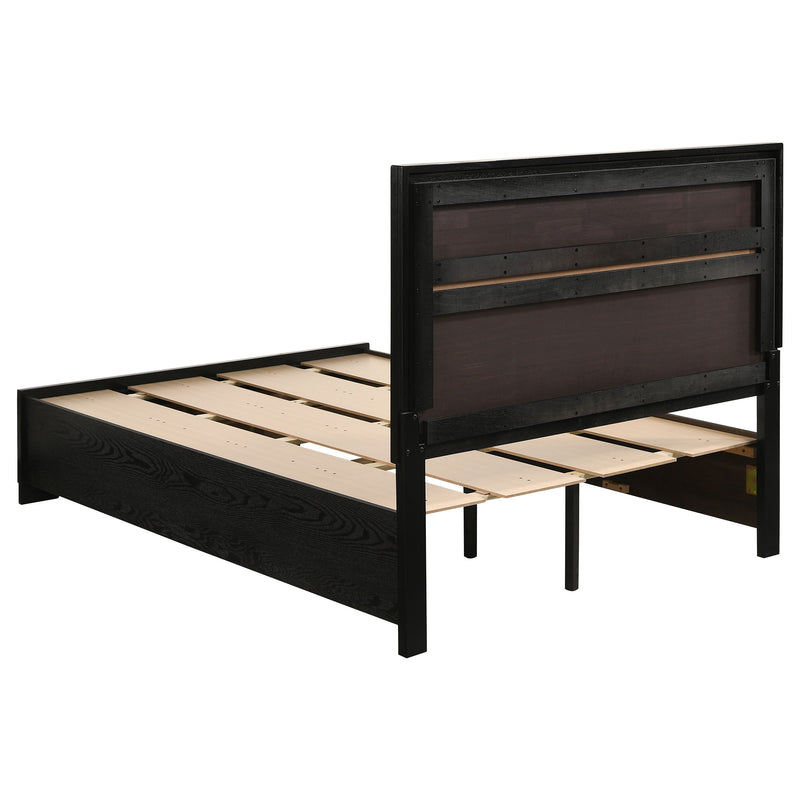 Cama con plataforma y almacenamiento Miranda Panel