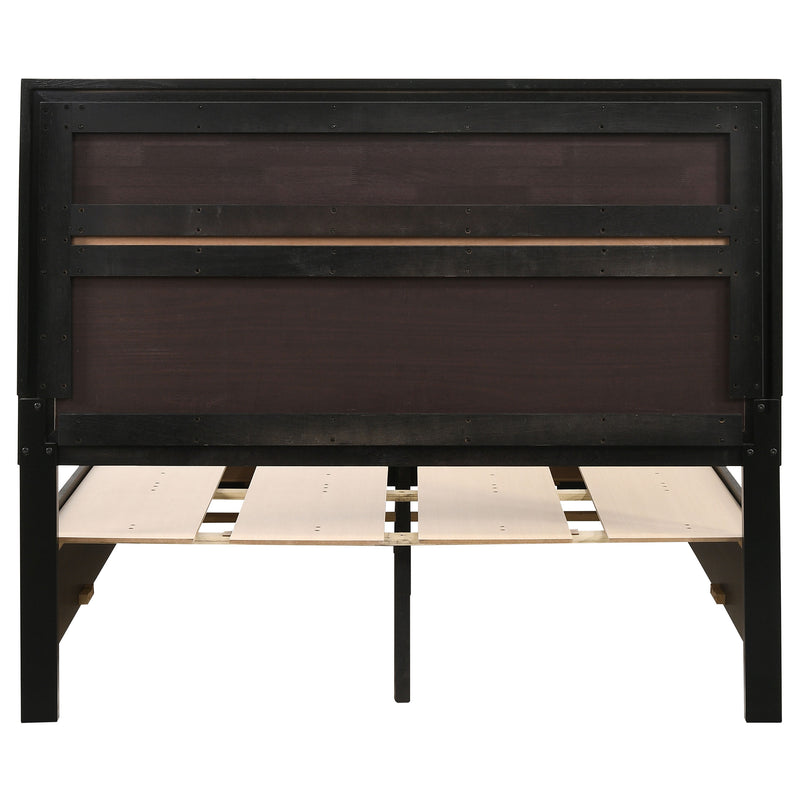 Cama con plataforma y almacenamiento Miranda Panel