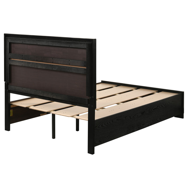 Cama con plataforma y almacenamiento Miranda Panel