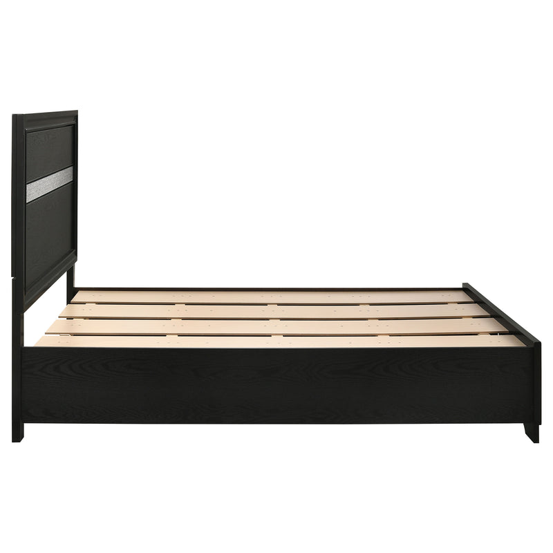 Cama con plataforma y almacenamiento Miranda Panel