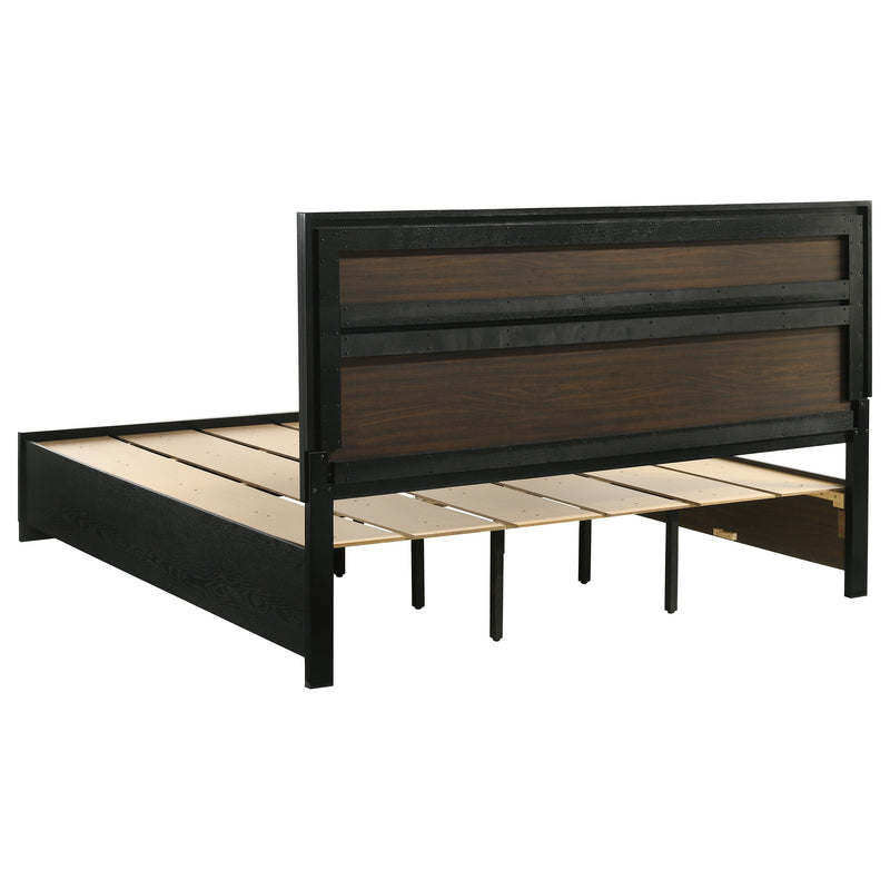 Cama con plataforma y almacenamiento Miranda Panel