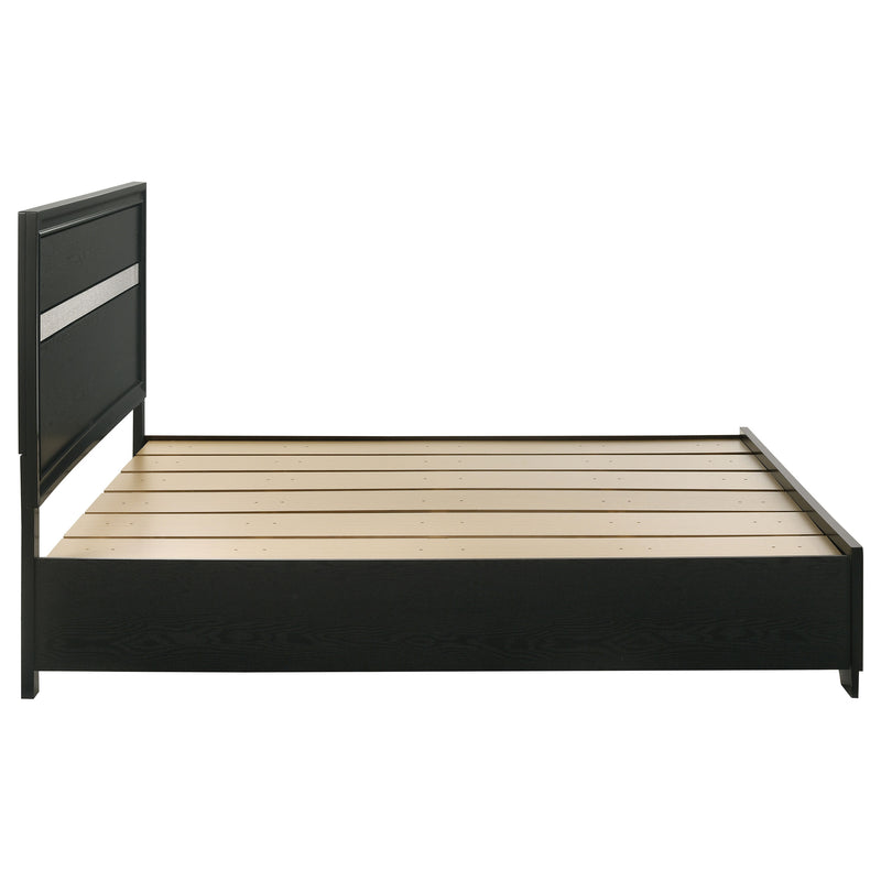Cama con plataforma y almacenamiento Miranda Panel