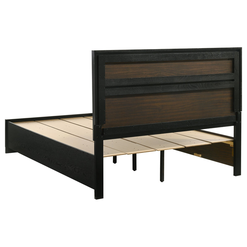Cama con plataforma y almacenamiento Miranda Panel