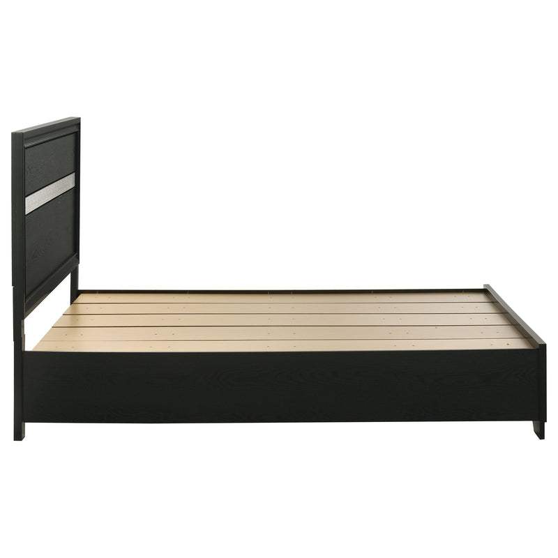 Cama con plataforma y almacenamiento Miranda Panel
