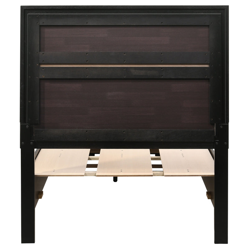 Cama con plataforma y almacenamiento Miranda Panel