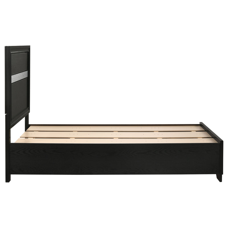 Cama con plataforma y almacenamiento Miranda Panel