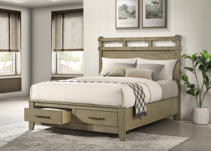 Cama de plataforma de almacenaje con paneles Hazlewood